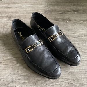 Prada Black Leather Dress Shoes